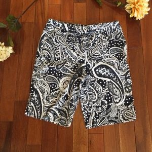 Jones New York Stretch Paisley Print Bermuda Short